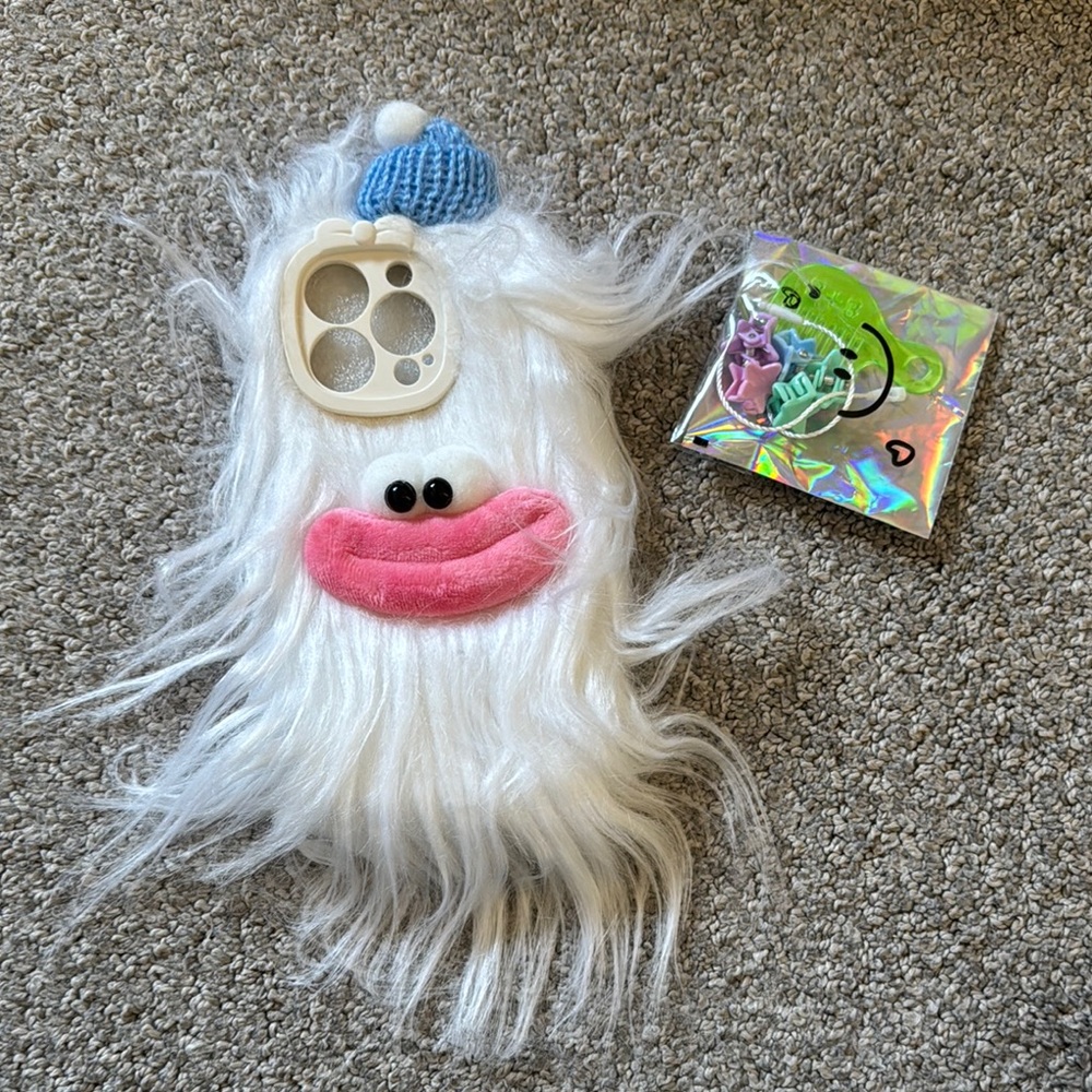 White and Pink Monster iPhone Case